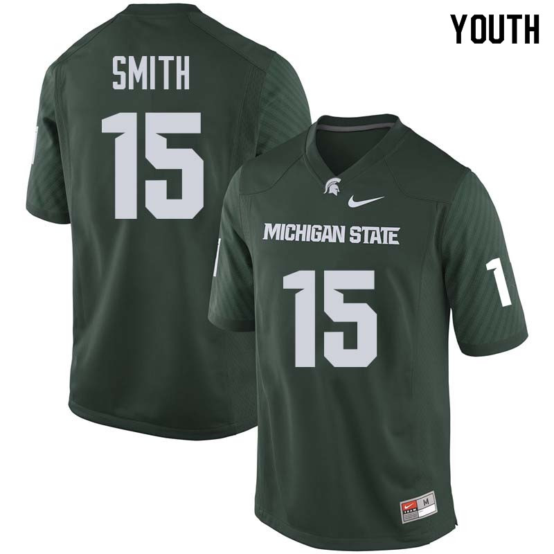 Youth #15 Tyson Smith Michigan State College Football Jerseys Sale-Green